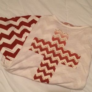 Burnt Orange Chevron Cross Tee 18/20